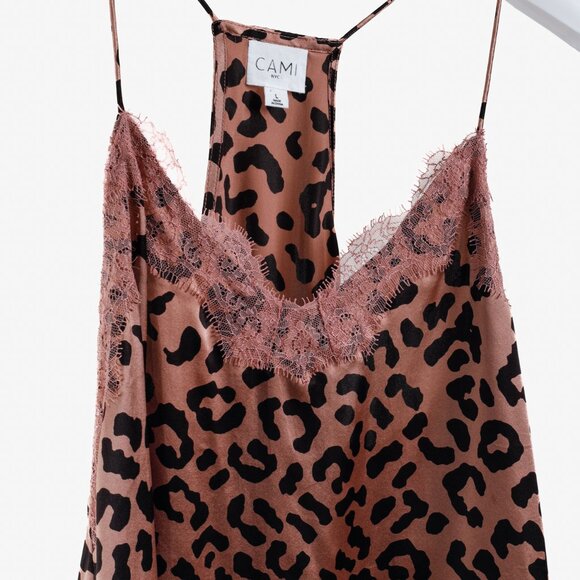 Cami NYC Blush Black Leopard Print Racer Lace Cami - Picture 3 of 8